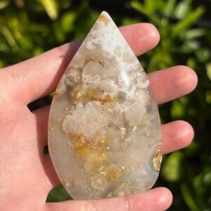 Flower Agate Crystal Flame with Natural Imperfections